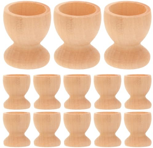 Warmhm 24st Handbemaltes Eiertablett- Ei Stapelbar Eierkartons Weiden Korb Eierkocher Werkzeug Eierbecher Eierspender, Eierbehälter Eier-wilderer-Becher Schüssel Hölzern