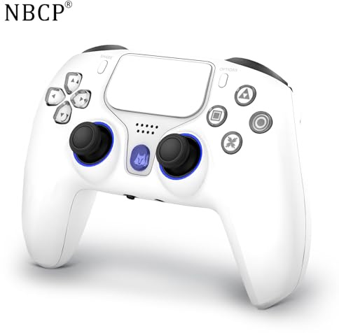 NBCP Kabelloser-Controller Für PS4 mit 1200-mAh-Akku/USB-C-Kabel – Dual-Motoren, 6-Achsen-Gyroskop, 3,5-mm-Audio-Buchse, Multi-Touch-Touchpad und Share-Taste, kompatibel mit PS4/Slim/Pro/PC