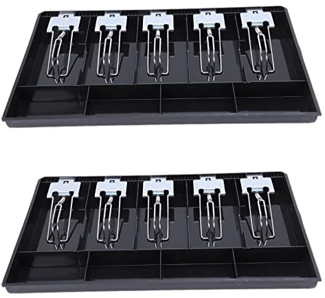 Reinscer 2X 5-Raster Geld Registrierkasse Einsatzfach Ersatzkasse Schublade Lagerregisterbox Klassifizieren Speichern