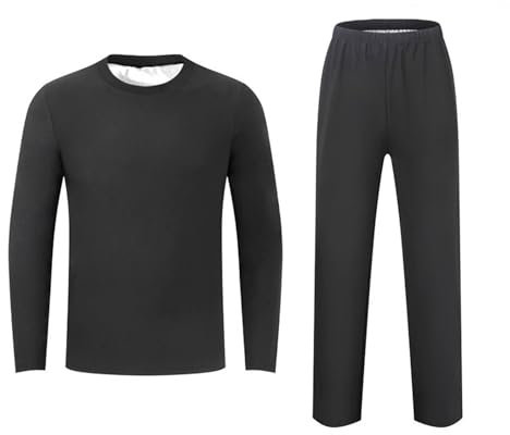 Weyot Saunaanzüge Herren, Schwitzanzug Herren Zum Abnehmen, Sweatshirt Top Und Hose Set Fitnessanzug Schweiß Anzug Für Sport, Laufen, Boxen Und Fitness Silver,L