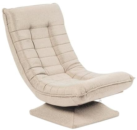 HYGRAD BUILT TO SURVIVE Swivel Armchair Chair, 5-Fold Adjustable Lazy High Lounge, Folding Swing Chair 360-Degree Rotatable With Adjustable Backrest, For Home & Living Room (Cream)