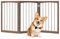 COSTWAY Barra para Perros Plegables, Barrera de Seguridad para Interiores, Separador de Habitaciones de 3 Paneles Plegable y Autoportante para Mascotas Pequeños y Medianos (Marrón)