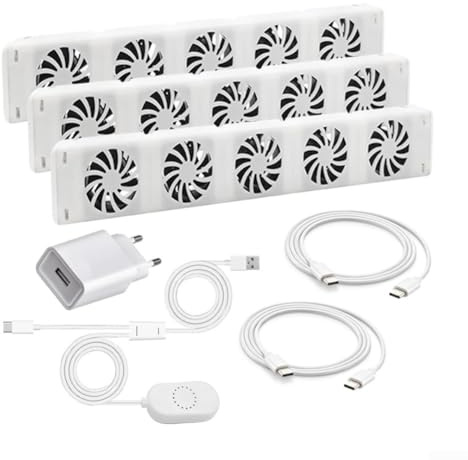Heizkörper Ventilator, Kühlerlüfter für Radiator Booster Erweiterungsset Lüfter, Heizkörperventilatoren, energieeffizienter Heizungsventilator, Geräuscharm(TRIO-SET)