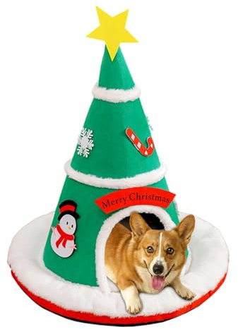 Katzenbett Höhle Warmer Weihnachtsbaum Anti Rutsch Boden Haustierzubehör