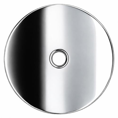trust4care 4-Pack Polished Chrome Backplate for Cabinet Knobs, 2-1/3 Round Rosette Plate for Bifold Doors & Closet Pulls Handles, Mirror Finish Metal Escutcheon Sheets