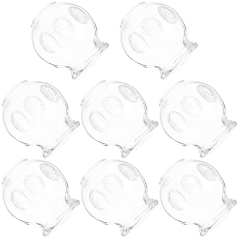 STAHAD Lot de 8 Ventouses Épaissies en Verre Transparent, Tasses de Massage Chinoises Petites Tailles, Outil de Thérapie par Ventouses pour Usage Domestique et Salon, Dispositif sous