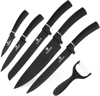 Set 6 coltelli con pelaverdure nero