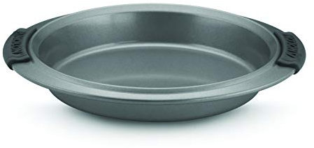 Anolon Advanced Antihaft-Backform, rund, 22,9 cm, Grau mit Silikongriffen