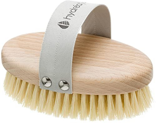 Brosse Corps Peau Sèche Professionnelle Hydréa London. Bois de hêtre certifié FSC®. 100% végétalien. Poils de cactus naturels. Exfolie la peau morte