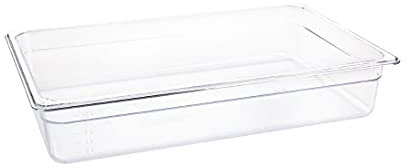 Vogue Plastic 1/1 Gastronorm Container 100mm Clear - Fridge, Freezer Organizer Bins for Food Kitchen Storage U225