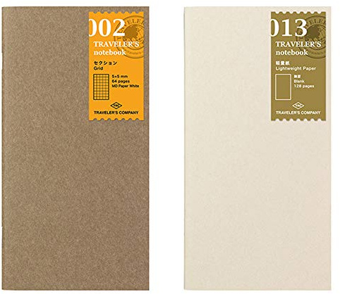 Midori Traveler's Notebook Standard Size Refill Set - No002,No013 - 2pc (Harajuku Culture Only)