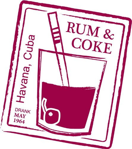 postwalldecor Rum & Cola Coke Cocktail Drink Grunge Stamp Hochwertigen Auto-Autoaufkleber 10 x 12 cm
