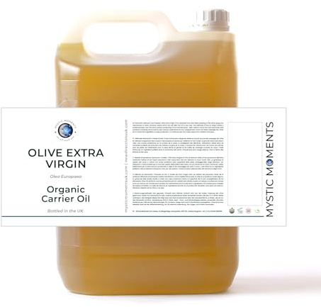 Mystic Moments | Olive Extra nativ Bio-Trägeröl | 5 Liter | Olive Extra nativ Bio-Öl für Hautpflege, Haarpflege, Massage und kosmetische Mischungen.