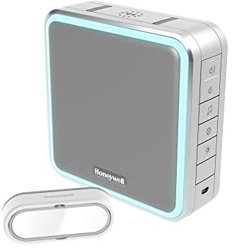 Honeywell DC915SGL Tragbare drahtlose Türklingel Schlafmodus und Druckknopf – Grau