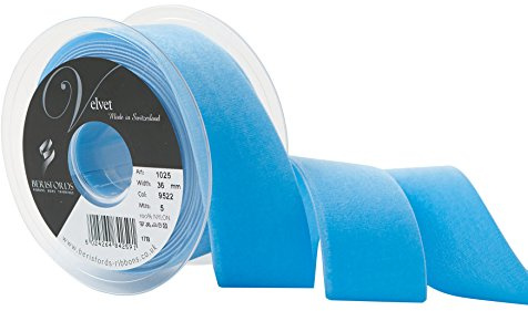Berisfords Velvet Ribbon Faience 45mm - Nylon Craft Ribbon for Sewing, Gift Wrapping and Hair Accessories