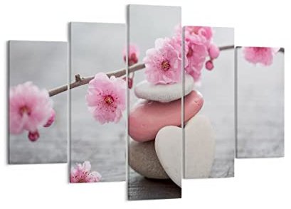 Bilder auf Leinwand 150x100cm Leinwandbild Yoga weiblich Blume Gesundheit Groß XXL Wanddeko Bild Schlafzimmer Set 5 teilige Wandbilder Dekoration Wohnzimmer Canvas Wand Kunstdruck Art EA150x100-3178
