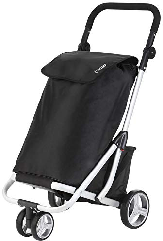 Cruiser Einkaufswagen 59 Liter mit 14 ltr Kuhltasche - 3 räder Einkaufstrolley (schwar)