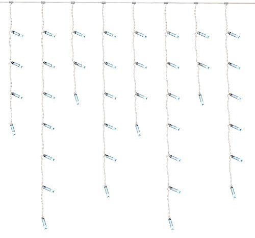 Gresonic 200/400/600er LED 5m/10m/15m Eisregen Lichterkette Lichtervorhang Eiszapfen Außen Innen Deko Strombetrieben[Energieklasse A+] (200LED 5m, Kaltweiß+Timer)