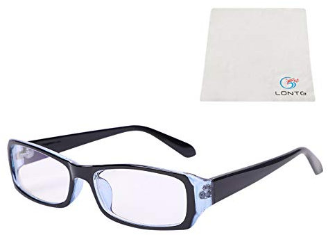 Brille ohne sehstärke Damen Herren Brillenfassung mit Schmal Rahmen Strahlenschutz UV Schutz Glasses Kurzsichtigkeit Computer Schutzbrille Studenten Jugendliche Nerdbrille mit Brillenetui