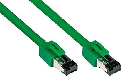 Good Connections PREMIUM Cat. 8.1 Patchkabel - 15 m - RNS Rastnasenschutz -S/FTP- 40GB/2000MHz - KUPFER-Leiter CU - Halogenfrei LSZH - Netzwerk-LAN-Kabel kompatibel zu CAT. 7 / 6A / 6 / 5e - GRÜN