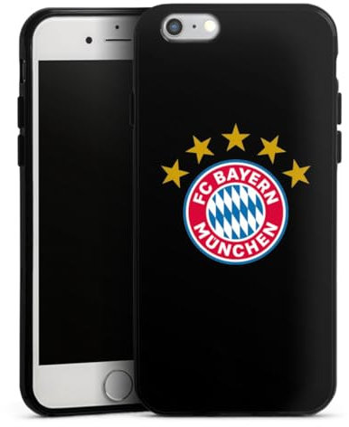 DeinDesign Silikon Hülle kompatibel mit Apple iPhone 6 Case schwarz Handyhülle FC Bayern München FCB Sterne