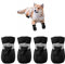 YAODHAOD Hundestiefel, rutschfeste Hundeschuhe ， Diese bequemen Hundeschuhe mit weichen Sohlen sind mit reflektierenden Trägern für kleine Hunde ausgestattet (2: L 3.5 cm*W 3 cm, Schwarz)