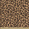 ABAKUHAUS Leopard-Druck Gewebe als Meterware, Exotischer Afrikaner, Schön Gewebten Stoff für Polster und Wohnaccessoires, 1M (148x100cm), Hell Orange Schwarz