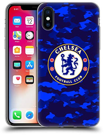 Head Case Designs Offizielle Chelsea Football Club Camouflage Kamm Gel Handyhülle Hülle [Militärischer Schutzgrad] Kompatibel mit Apple iPhone X/iPhone XS