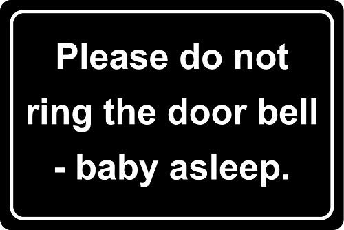 Please do not ring the doorbell Baby sleeping Sign - Self adhesive sticker 300mm x 200mm
