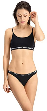 PUMA Damen Puma Iconic Women's (2 Pack) Bikini Style Underwear, Black, XL EU