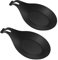 Hemoton 2pcs cuillère en Silicone Repose ustensile de Cuisine Support résistance à la Chaleur cuillère Rack cuillère Pad pour Restaurant à la Maison (Noir)