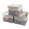Mangata Jumbo Storage Box set of 3, Canvas Fabric Storage Baskets with Handles for Cupboards, Wardrobe, Shelves, Bathroom, Clothes, Toys, Towel (Foldable, 50x40x30 cm, Grey White)