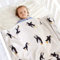 Babydecke Baumwolle Strickdecke, Surwin Mädchen und Jungen Pinguin Muster Kuscheldecke - Vielseitig Nutzbare Baby Decke für Kinderwagen, Babyschale (100x80cm,Weiß)