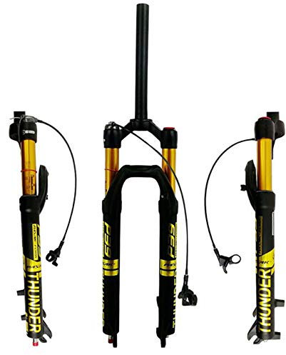 26 27,5 Pouces Vélo VTT Fourche De Amortisseur, Descente Suspension Hydraulique Absorbeur Vélo 29 Pouces 120 mm (Couleur : Gold, Size : 26 inch)