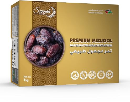 Sunnah Shop® Premium Jumbo Medjool Datteln 1KG aus Palästina | Medjoul Datteln | Königsdatteln aus frischer Ernte - 100% natürliche Süße ohne Zuckerzusatz, vegane Süßigkeiten