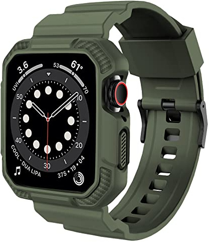 OROBAY Compatible with Apple Watch Bands 45mm 44mm 42mm 41mm 40mm 38mm with Case Durable Shockproof for iWatch SE2 SE Series 8/7/6/5/4/3/2/1 with Case