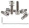 SPEEDWOX Lot de 6 vis de tige de vélo avec rondelles en alliage de titane pour pièces de tige de vélo de route, M5 x 16 mm, titane normal