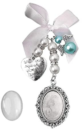 aoixbcuroc Hochzeitsstrauß Charm Spitze oval Brautstrauß Engel Charm Gedenkfoto Charm You Are Always on My Heart Charm Fotorahmenhalter