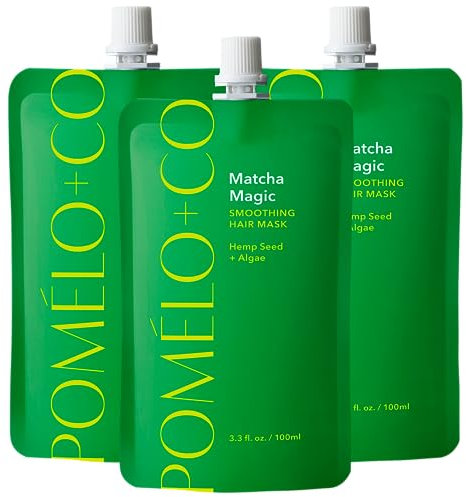 Pomélo+Co. Matcha Magic Haarmaske (3er-Set) – pflegende und beruhigende Maske mit der Kraft des grünen Tees – Spa-inspirierte Haarpflege für alle Haartypen