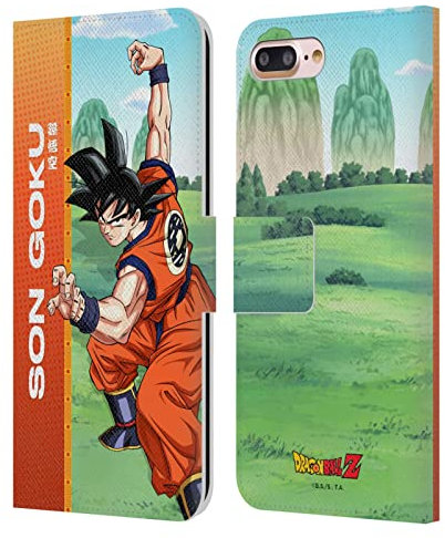 Head Case Designs Officially Licensed Dragon Ball Z Son Goku Saiyan Arc Characters Leather Book Wallet Case Cover Compatible With Apple iPhone 7 Plus/iPhone 8 Plus