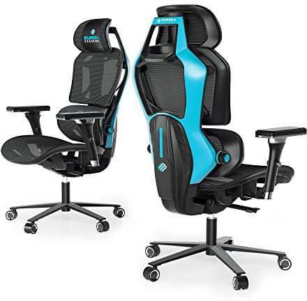 EUREKA ERGONOMIC Typhon Gaming Chair, Ergonomic Office Chair with Lumbar Support Mesh Comfortable Computer Desk Chair with 4D Armrests for Home Office Black & Blue