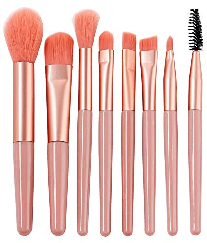 Tiong 8-teiliges Professionelles Make-up Pinsel Set, Synthetisches Haar, Pink, Kosmetische Werkzeuge mit Verpackung