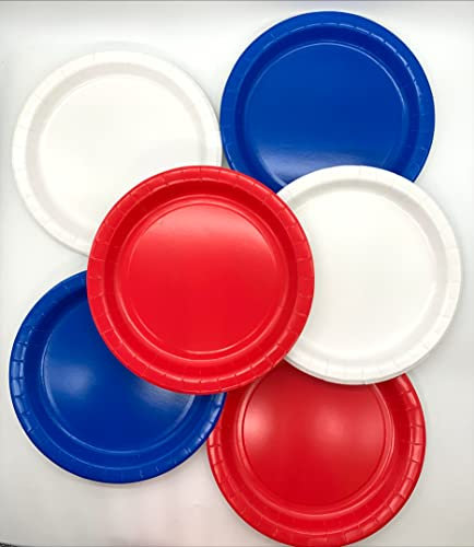 Beautiful Balloons Red White and Blue Royal Paper Plates x 40