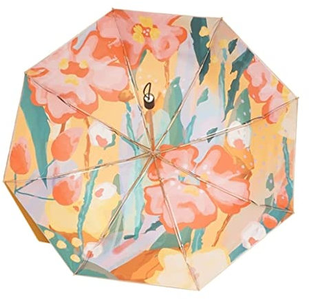 Paraguas Paraguas Manual, Sombrillas Plegables, Sombrilla Retro Pintada A Mano, Sombrilla De Doble Capa, Sombrilla De Protección Uv Para Mujeres para Hombre y Mujer