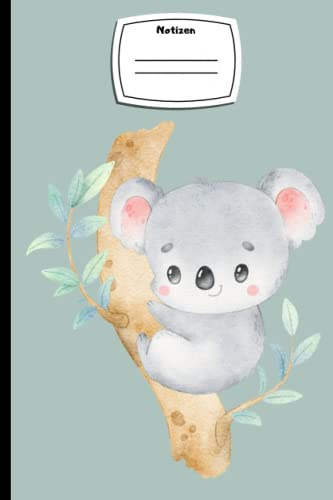 Notizbuch, liniert, A5, Koala, für Kinder und Erwachsene