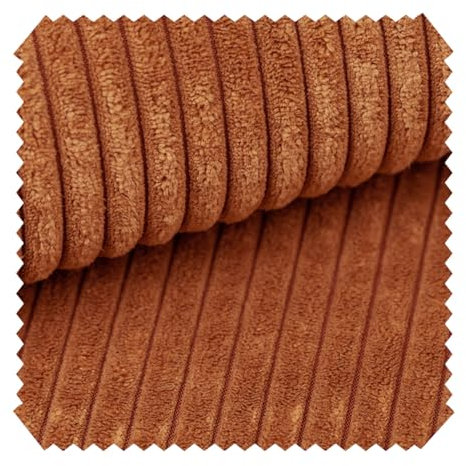 novely® PORTO - Polsterstoff in Breitcord-Optik - Ultraweicher Möbelstoff - Pflegeleichte Meterware 1 lfm Farbe: 40 Orange