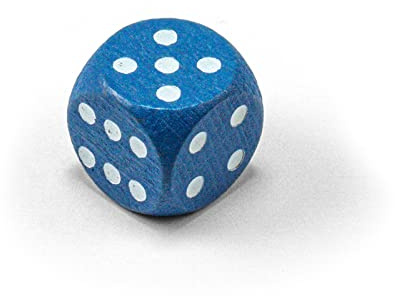 Waldfelsen Einzelne Bunte Holzwürfel Augenwürfel aus Holz in 20 frei konfigurierbar | Spielmaterial Zubehör Würfel 16 mm W6 D6 Standardgröße Knobel Dice 6-seitig (Navy-weiß)