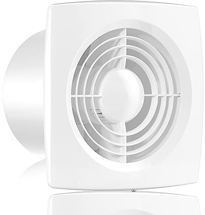 Hon&Guan 150mm / 6 Inch Bathroom Extractor Fan 22W 272m³/h Kitchen Ventilation Fan Ceiling and Wall Mounted (No Plug)