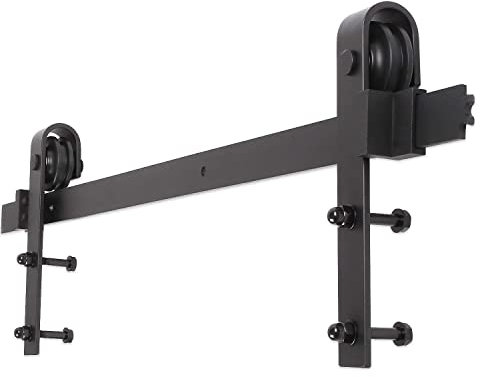 Sonnewelt Raccordo per porta scorrevole, 152 cm (5 FT), binario per porta scorrevole, sistema di porte scorrevoli, sistema di porte scorrevoli fino a 150 kg, rettangolare