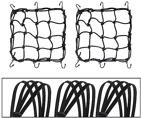 Filet Moto,Tendeurs Elastique avec Crochets,5 Pieces Tendeur Elastique Noir,Tendeur Vélo 4 en1,Tendeur Plat,Sangle Velo,Elastique Tendeur,Filet Elastique,Sangle Bagage Moto pour Moto,Vélo,Camping